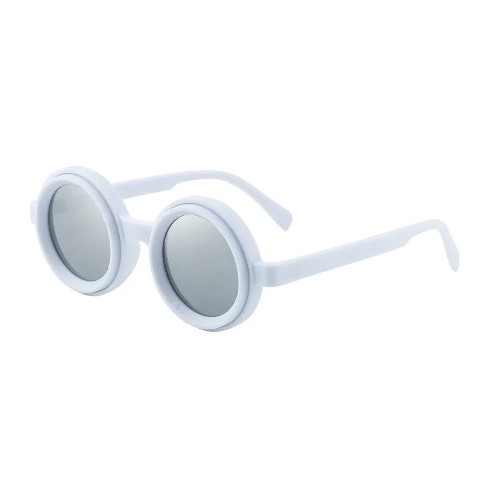 Vintage Round Sunglasses – Lightweight Unisex Anti-Glare Round Sunglasses PLUSH Style E