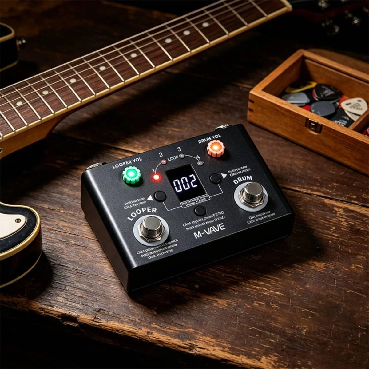 Music Loop Pedal with Drum Machine – Guitar Looper for Live & Studio Guitar Loop Pedal PLUSH