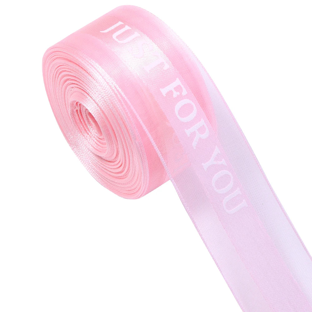 "Just For You" Organza Ribbon 10 Yards – Gift & Wedding Décor Decorative Organza Ribbon PLUSH Pink 2.5cm 10yards
