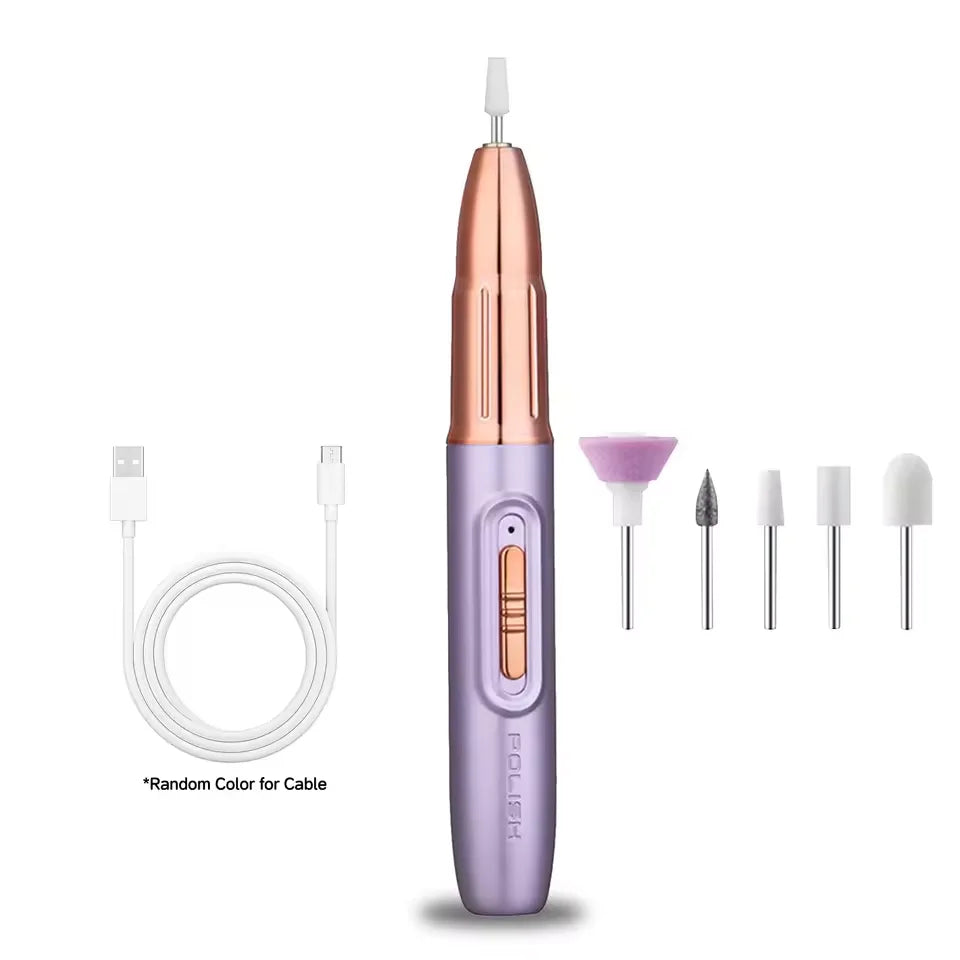 Rechargeable Electric Nail Grinder – Portable Acrylic & Gel File Electric Nail Grinder PLUSH PURPLE