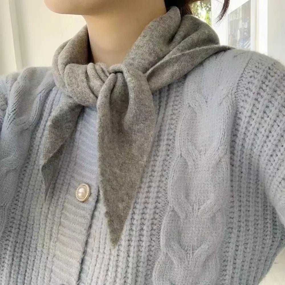 Women's Knitted Triangle Scarf False Collar Warm Shawl Knitted Scarf Shawl PLUSH