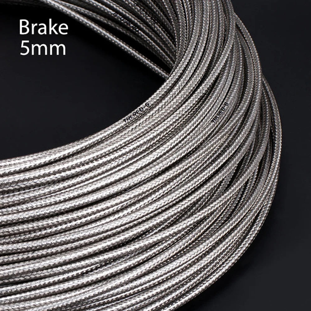 Woven Bicycle Brake Cable Housing 5mm 3m – MTB & Road Bike Bike Cable Housing PLUSH Brake Titanium