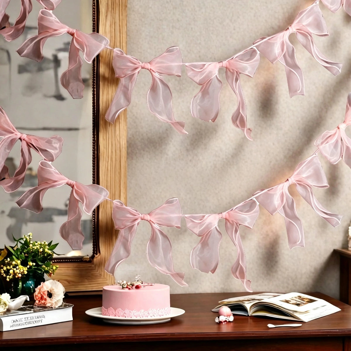 12pcs Bow Tassel Garland – Birthday, Wedding & Party Decor Party Garland Decor PLUSH