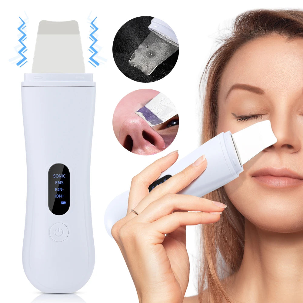 Ultrasonic Skin Scrubber Spatula – 4-Mode Deep Face Cleansing Facial Cleansing Device PLUSH