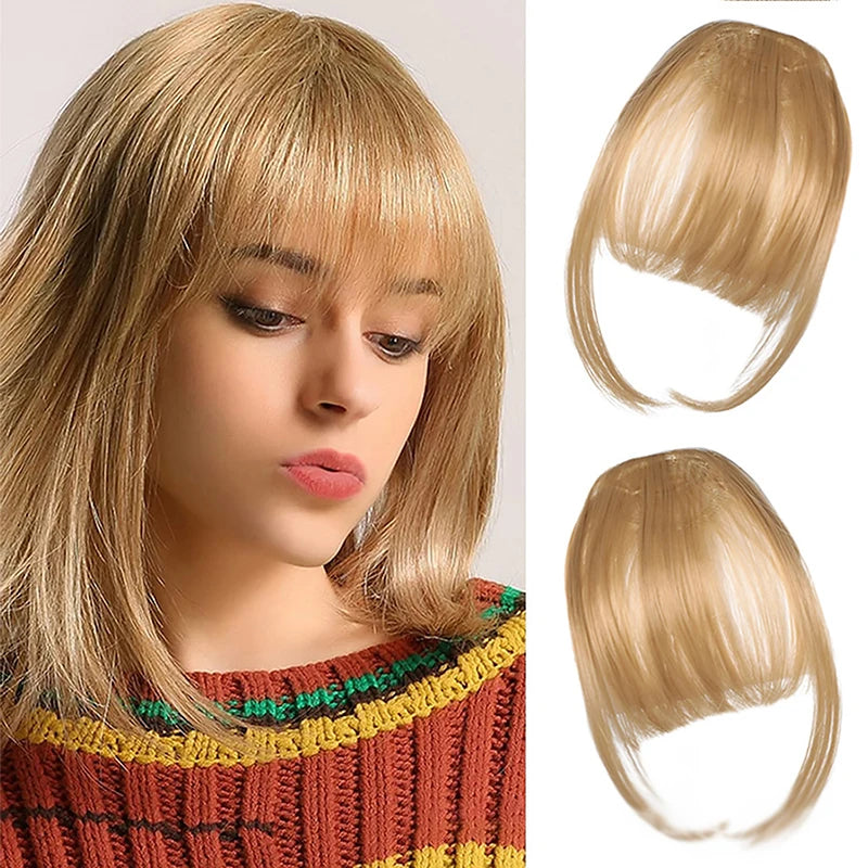 Clip-In Synthetic Air Bangs & Sideburns Hairpiece Black Brown Clip-In Hair Bangs PLUSH 6