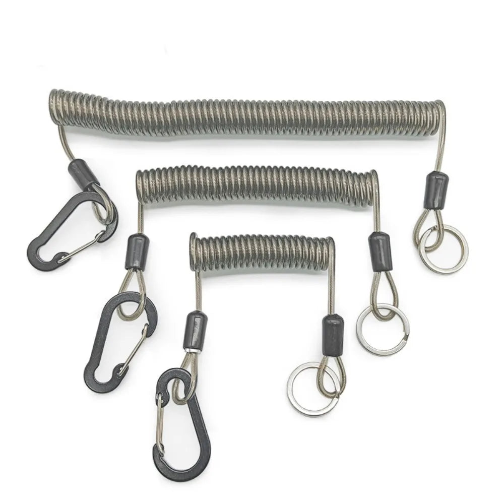 Elastic Coiled Fishing Lanyard – Anti-Loss Safety Rope Fishing Safety Lanyard PLUSH 1.2m-Style 1