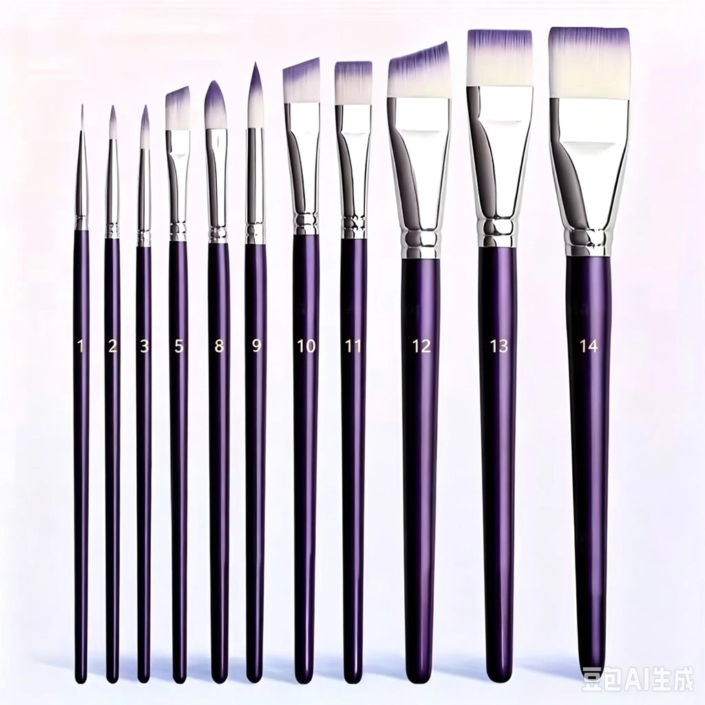 Professional Nylon Painting Brush Set – Art, Face & Body Art Painting Brush Set PLUSH Purple11pcs
