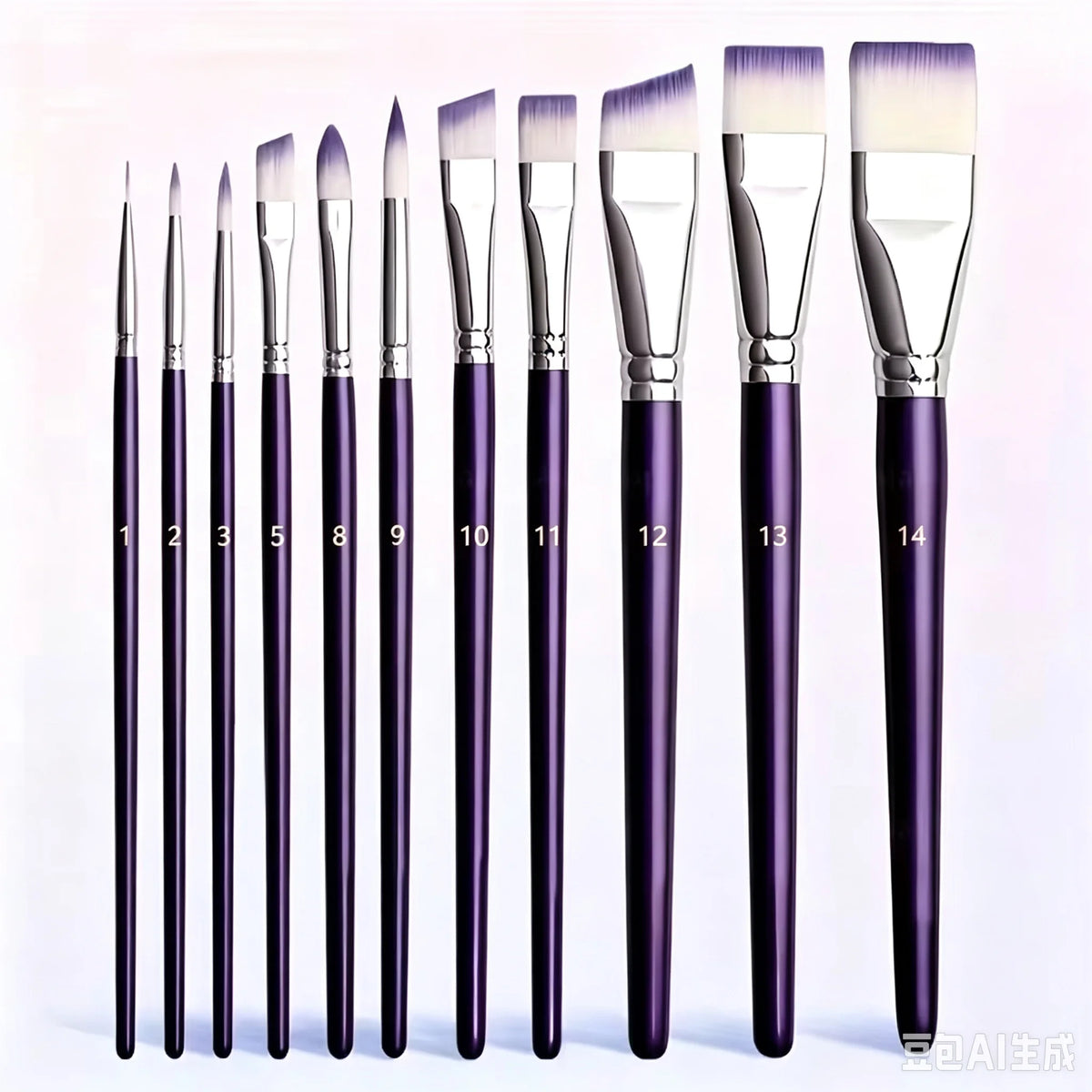 Professional Nylon Painting Brush Set – Art, Face & Body Art Painting Brush Set PLUSH Purple11pcs