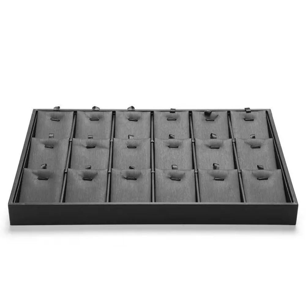 Stackable PU Leather Jewelry Display Tray – Multi-Compartment Jewelry Display Tray PLUSH Style 8
