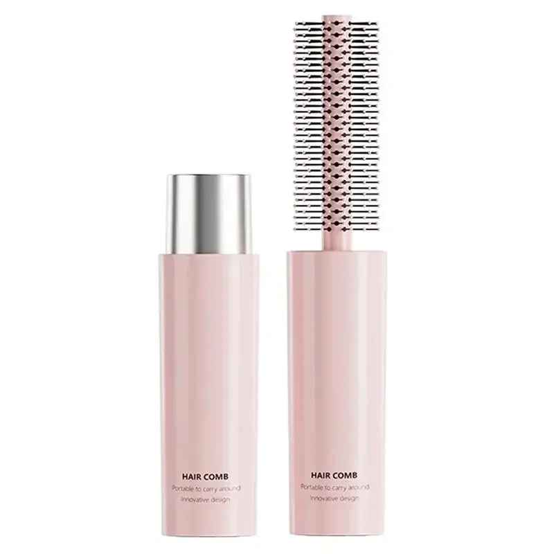 Round Barrel Hair Brush – Portable Wet & Dry Styling Comb Round Hair Brush PLUSH Pink
