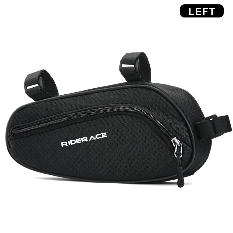 Waterproof Bike Frame Bag – MTB & Road Cycling Tube Bag Bicycle Frame Bag PLUSH Black Left