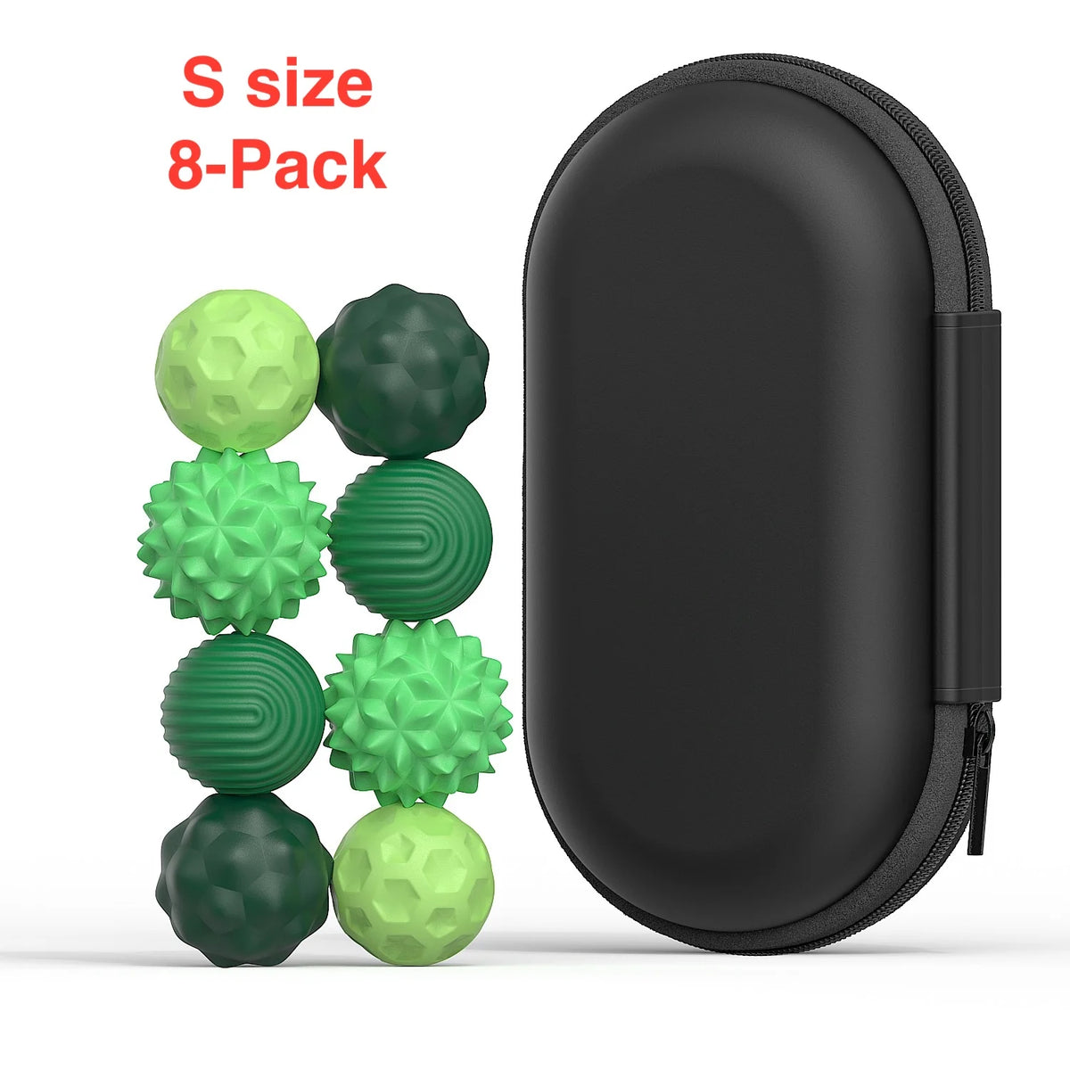 Silicone Magnetic Sensory Fidget Balls for Kids & Adults Sensory Fidget Toy PLUSH S 8-pack Green