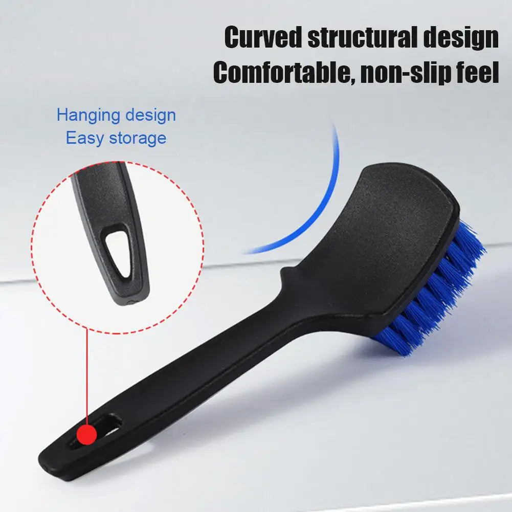 Car Wheel & Tire Cleaning Brush – Dense Bristles, Short Handle Wheel Cleaning Brush PLUSH