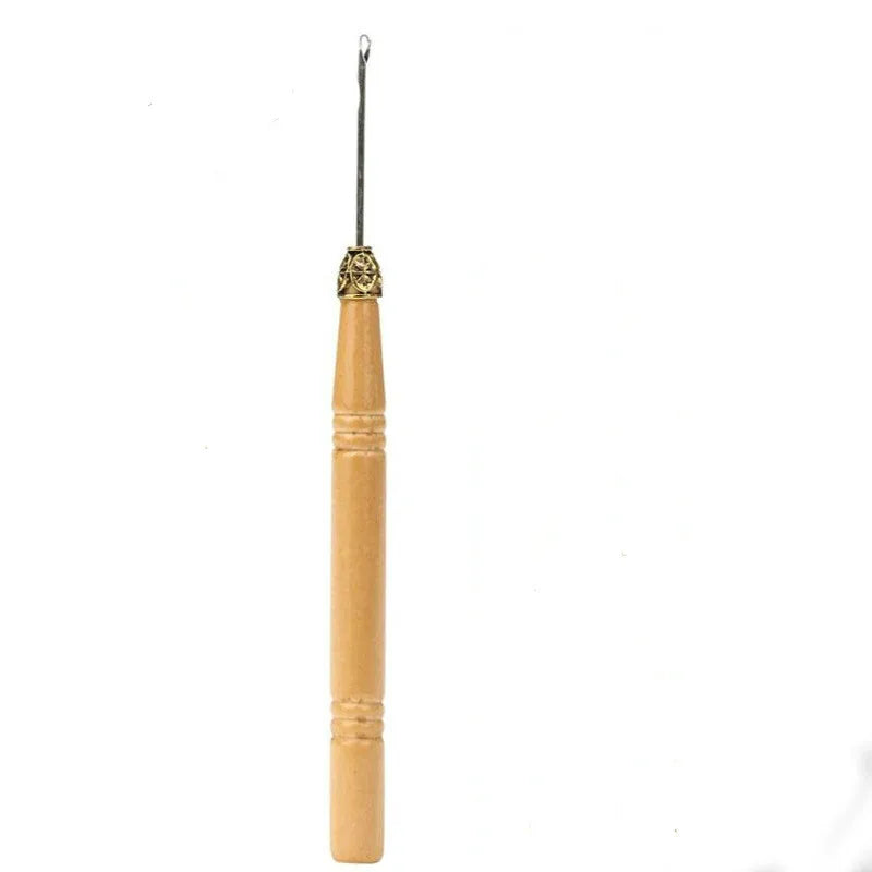 Wooden Crochet Dreadlocks Braid Needle – Hair Extension Tool Hair Crochet Needle PLUSH NO.13
