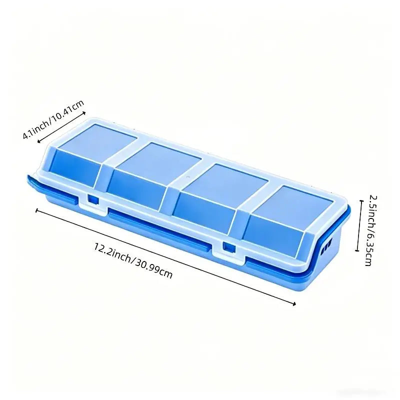 Plastic 4-Compartment Screw Organizer Box with Secure Lid Parts Storage Box PLUSH 001