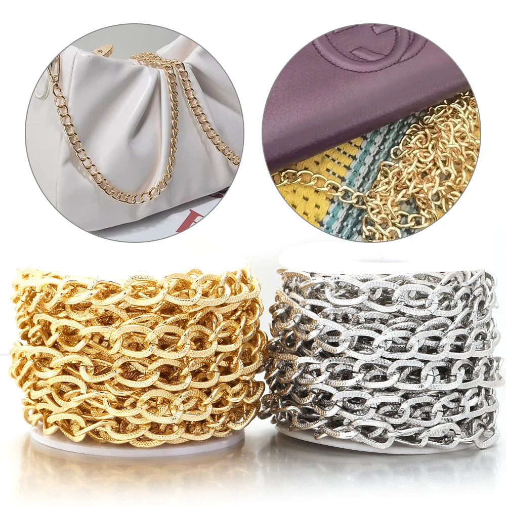 5 Yards 12x8mm O-Shape Aluminum Twist Chain for Jewelry & Bags Jewelry Making Chain PLUSH