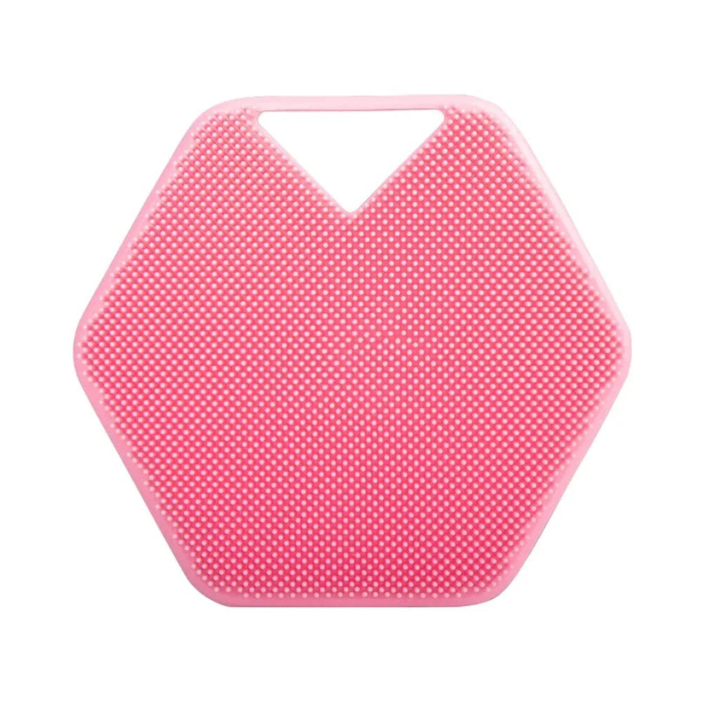 Silicone Exfoliating Body Scrubber & Wall Mount Shampoo Brush Body Scrub Brush PLUSH Pink without Hook Silica Gel