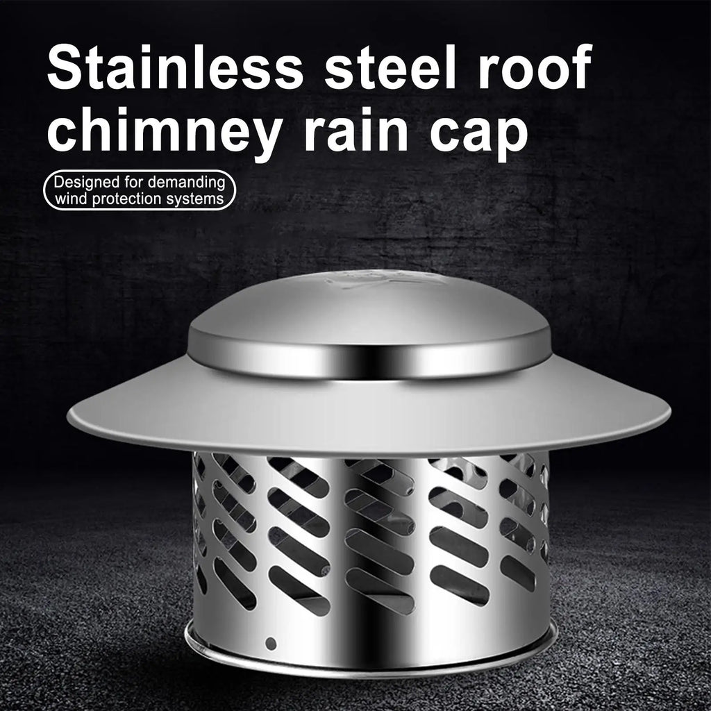 Stainless Steel Chimney Rain Cap | Waterproof Exhaust Pipe Cover Chimney Vent Cap PLUSH