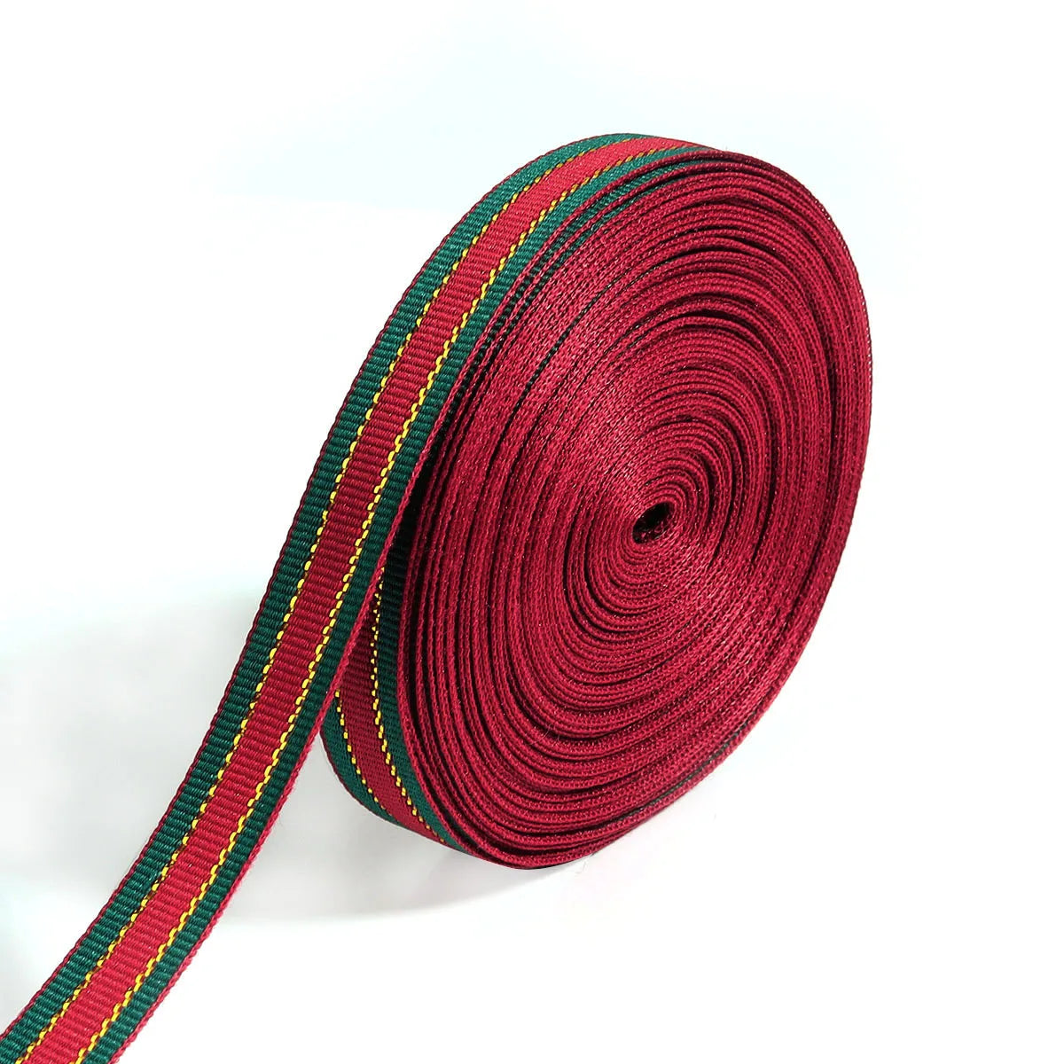 Red Green Stripe Christmas Ribbon 5-10 Yards | DIY Gift Wrap Craft Ribbon PLUSH Type B 1cmx10yards roll