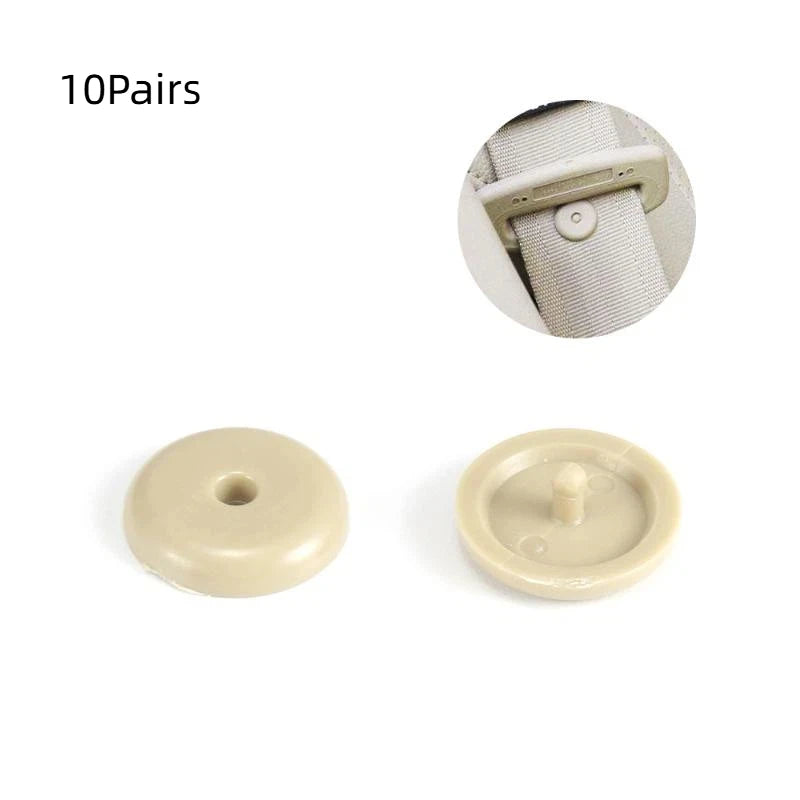 10 Pairs Universal Car Seat Belt Clips – Safety Stopper Buckle Seat Belt Clip PLUSH Bright Beige