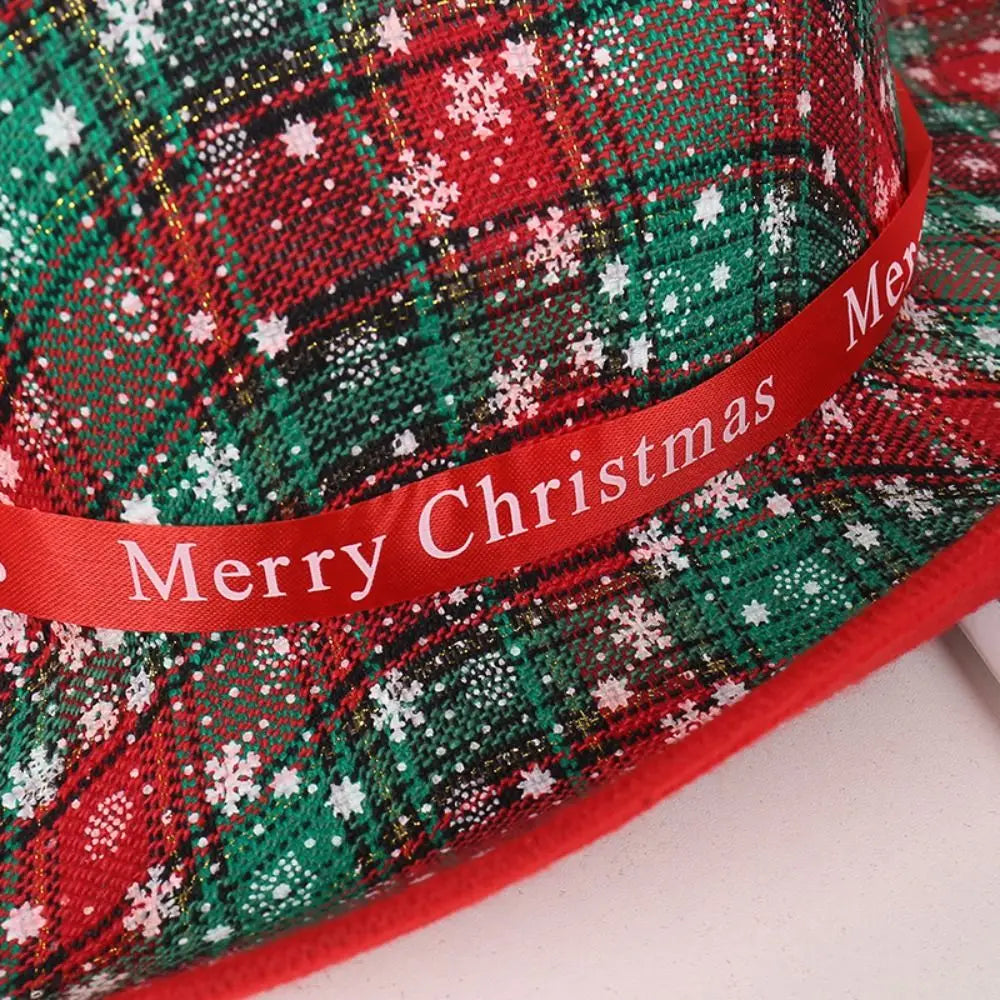 Sequin Christmas Cowboy Felt Top Hat – Holiday Party Accessory Holiday Party Hat PLUSH