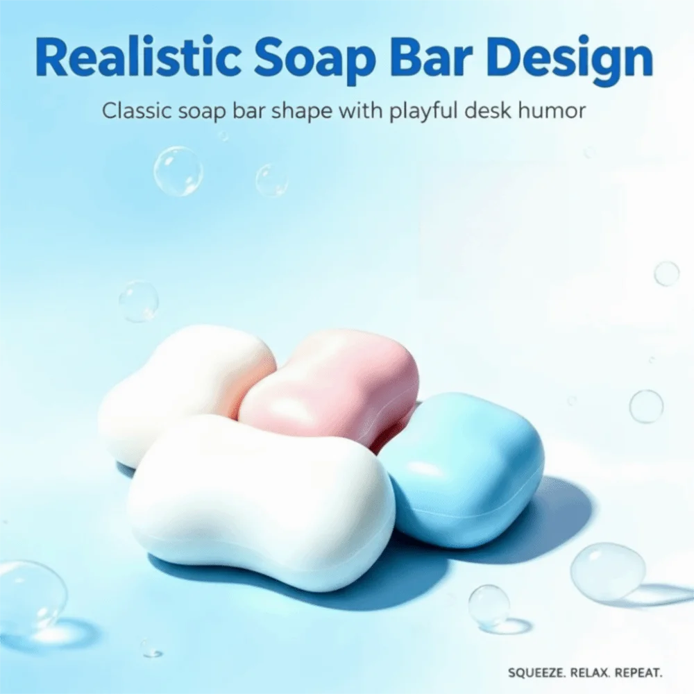 Realistic Soap Squishy Slow-Rise Squeeze Fidget Toy – 3 Colors Squishy Fidget Toy PLUSH