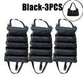 Canvas Tool Roll Up Bag – 5 Zipper Pockets Hanging Organizer Tool Roll Organizer PLUSH Black-3PCS
