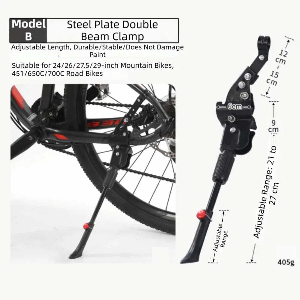 Adjustable Aluminum Bike Kickstand – Universal Rear Mount Bicycle Kickstand PLUSH style B