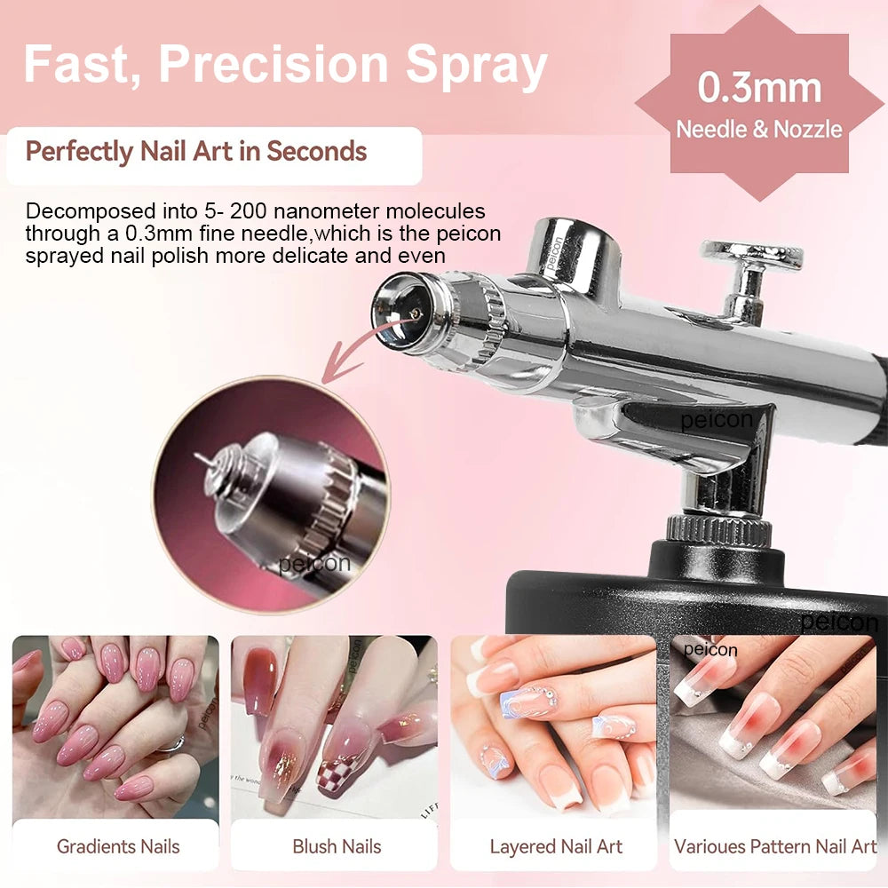 Portable Airbrush Spray Gun 0.3mm – Nails, Cake & Craft Art Airbrush Spray Gun PLUSH