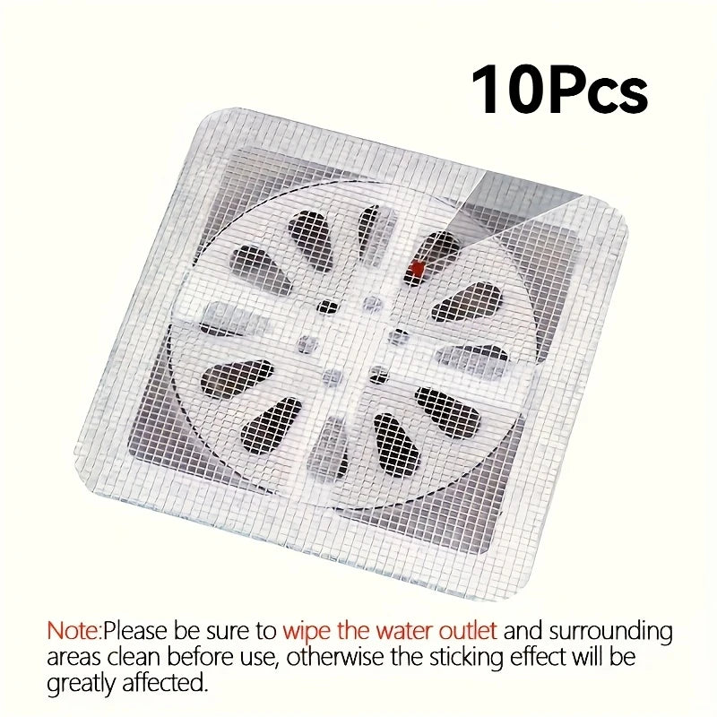 10pcs Disposable Shower Drain Hair Catcher Mesh Strainer Filter Drain Hair Catcher PLUSH