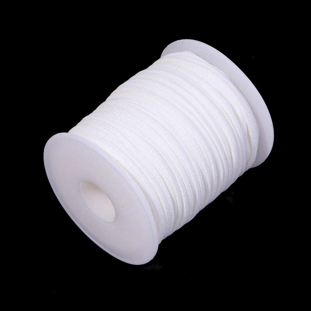 50 Yards 2mm Korean Suede Faux Leather Cord – DIY Jewelry Making Jewelry Craft Cord PLUSH white