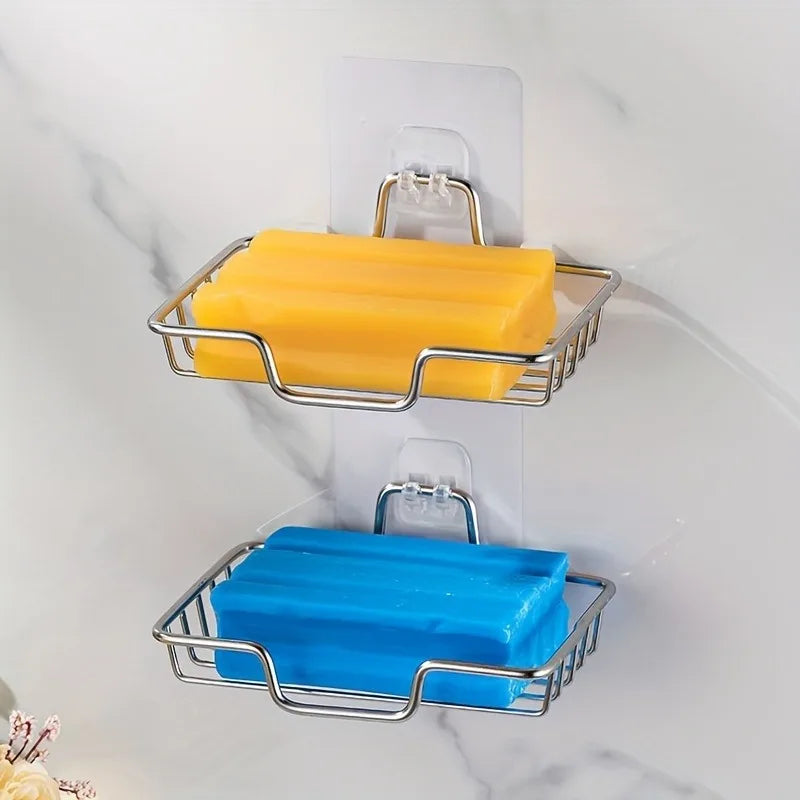 Stainless Steel Wall-Mounted Soap Dish with Drainage, Rust-Proof Wall-Mounted Soap Dish PLUSH