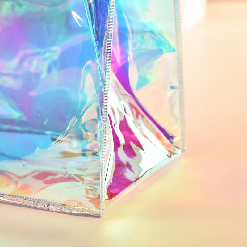 Holographic Rainbow Tote Bags – Large Reusable Gift Bags 1/2/3pk Holographic Gift Bag PLUSH