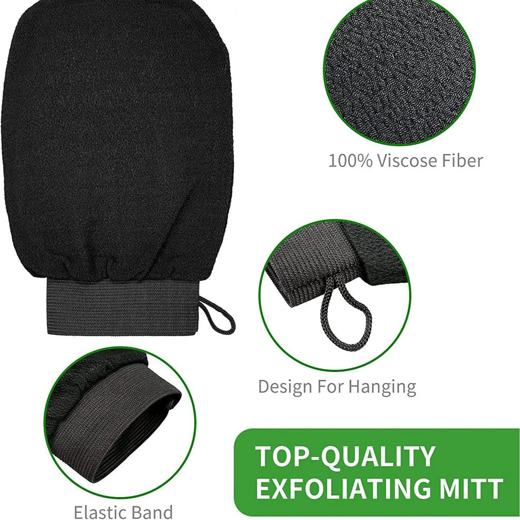 Exfoliating Glove Body & Face Bath Scrub – Deep Cleansing Exfoliating Scrub Glove PLUSH