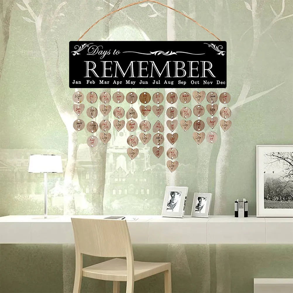 Wooden Family Birthday Calendar Board – Wall Hanging Planner Wall Calendar Board PLUSH