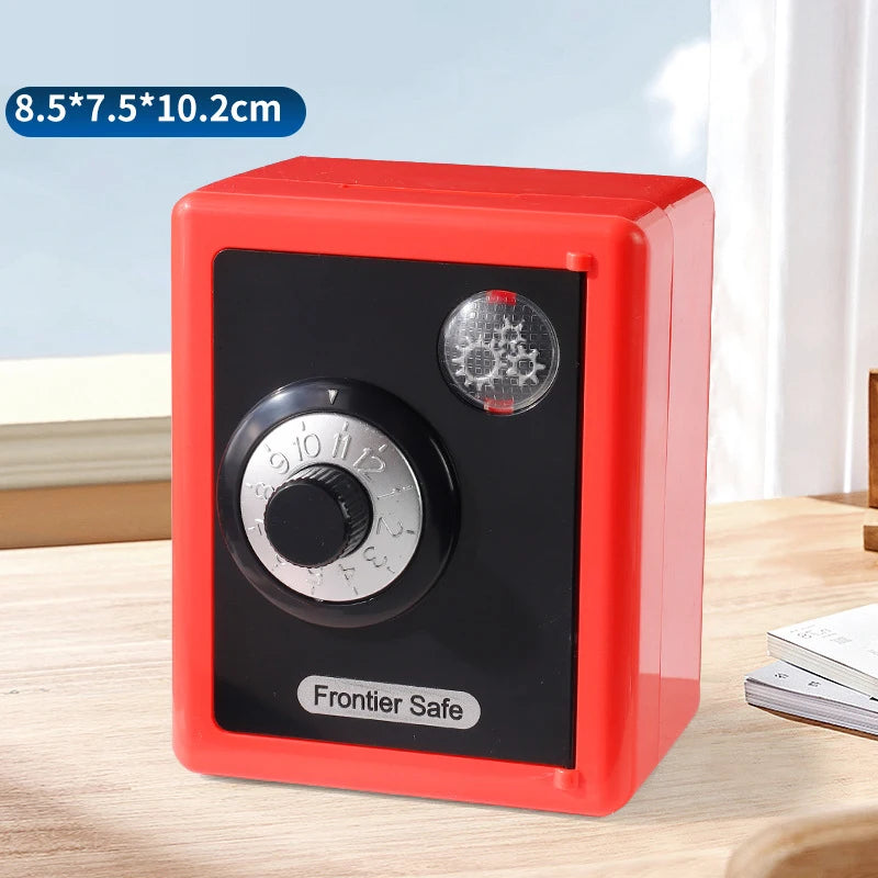 Kids Combination Lock Piggy Bank – Mini Password Coin Safe Box Kids Coin Safe PLUSH Red