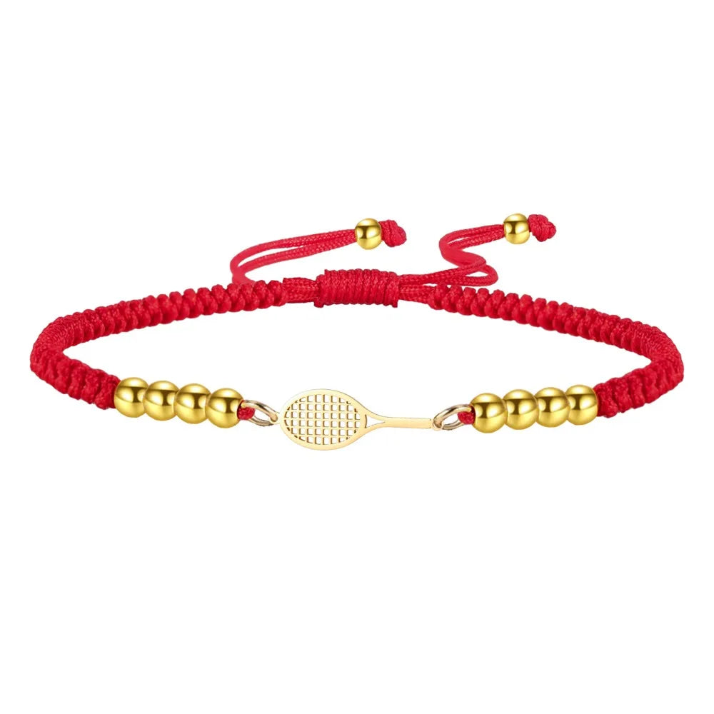 Tennis Racket Bracelet – Stainless Steel Sport Bangle Sport Chain Bracelet PLUSH Style 12