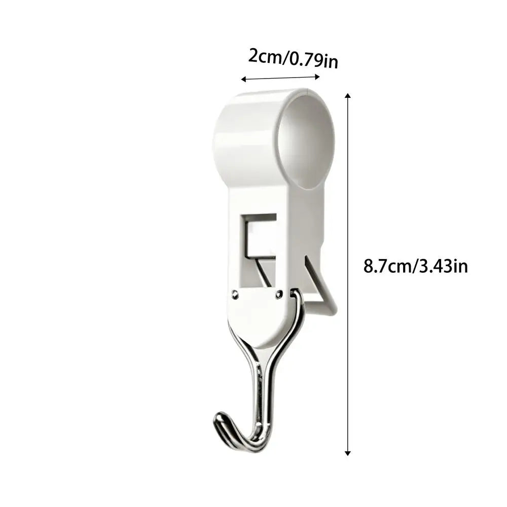 4pcs No-Drill Tube Clamp Hooks | Multi-Purpose Pipe Clip Clamp Hook Organizer PLUSH 4Pcs