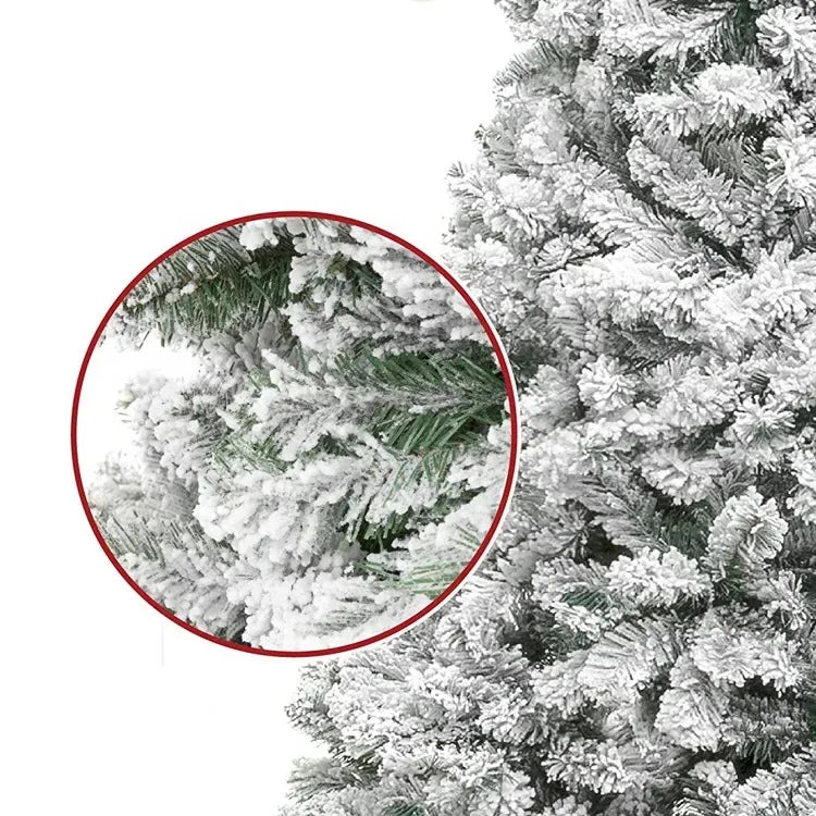 Snowy Flocked Christmas Tree – Frosted PVC Pine Holiday Decor Artificial Christmas Tree PLUSH