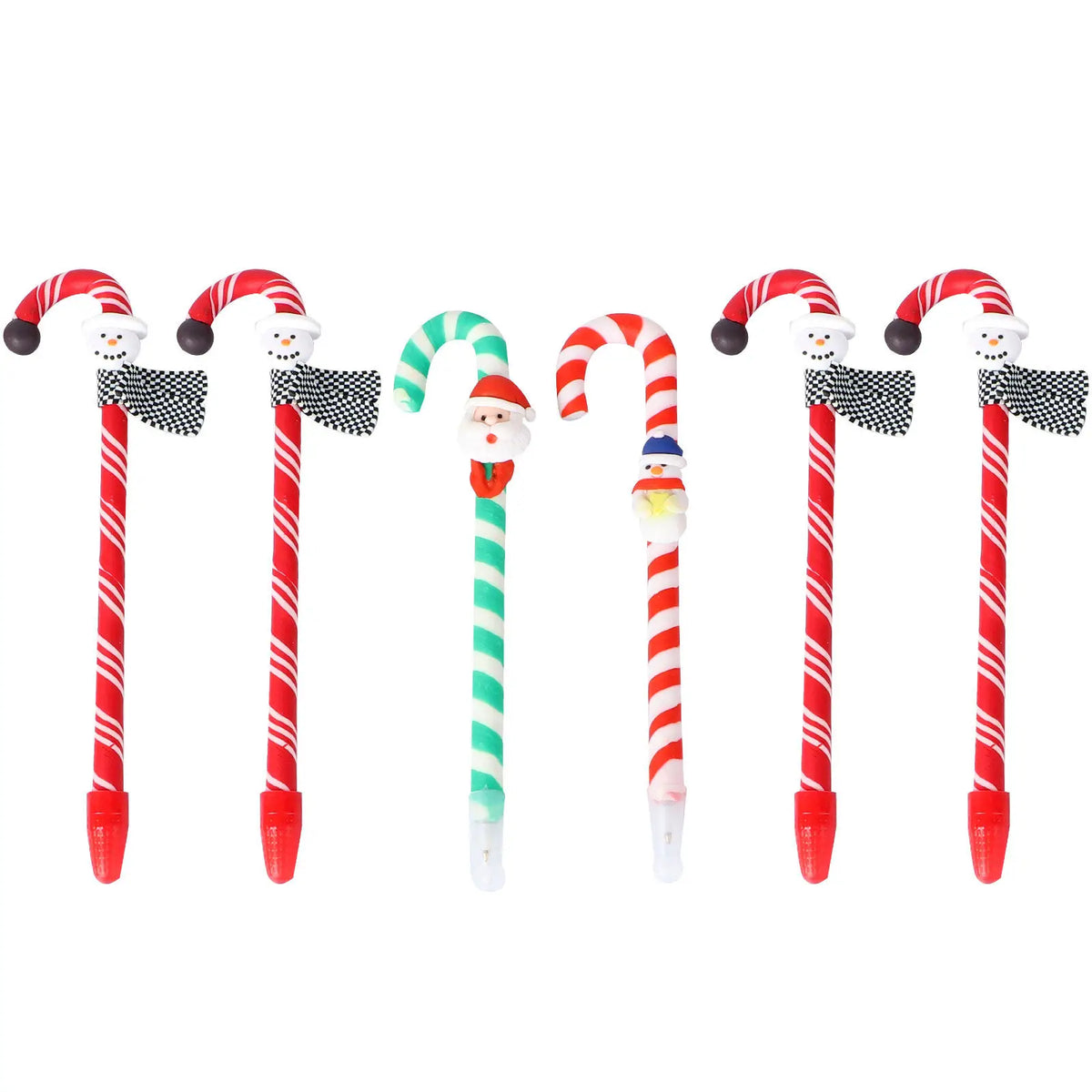 6-Pack Christmas Ballpoint Pens – Santa Snowman Elk Clay Toppers Holiday Novelty Pens PLUSH Default Title