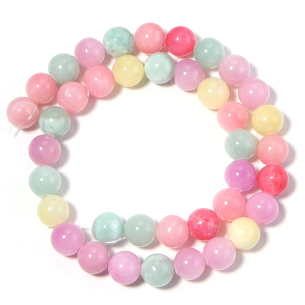 Yellow Jade Stone Round Spacer Beads – DIY Jewelry Making Stone Spacer Beads PLUSH 10mm Apx 36pcs