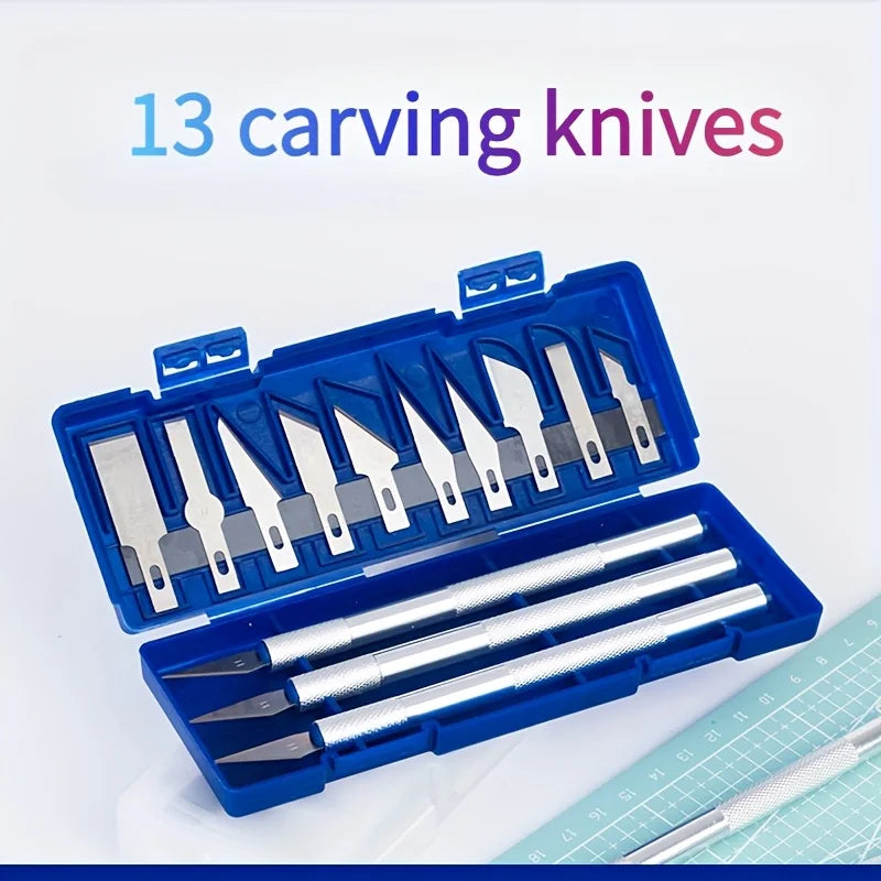 13-Piece Precision Carving Knife Set | DIY Art & Engraving Tool Craft Carving Knife Set PLUSH