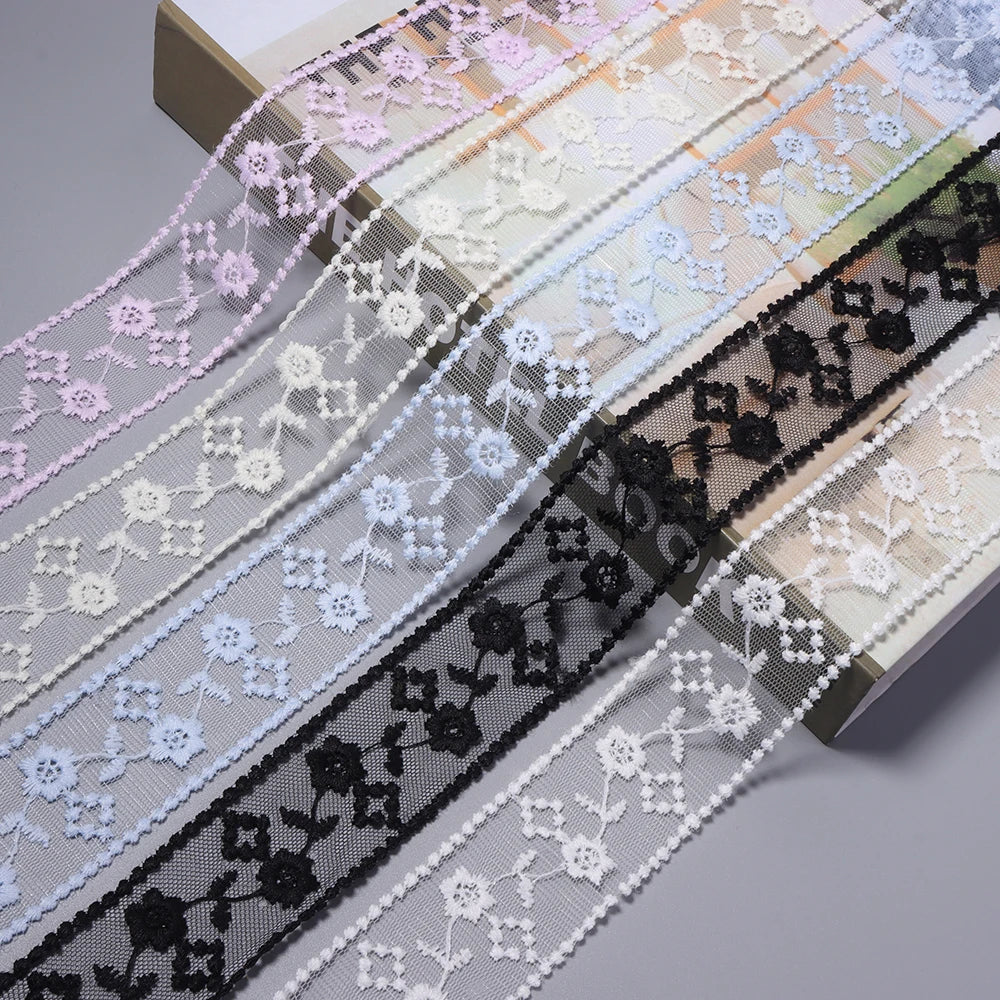 5 Yards Mesh Embroidery Lace Trim Ribbon 4cm – DIY Craft Lace Trim Ribbon PLUSH