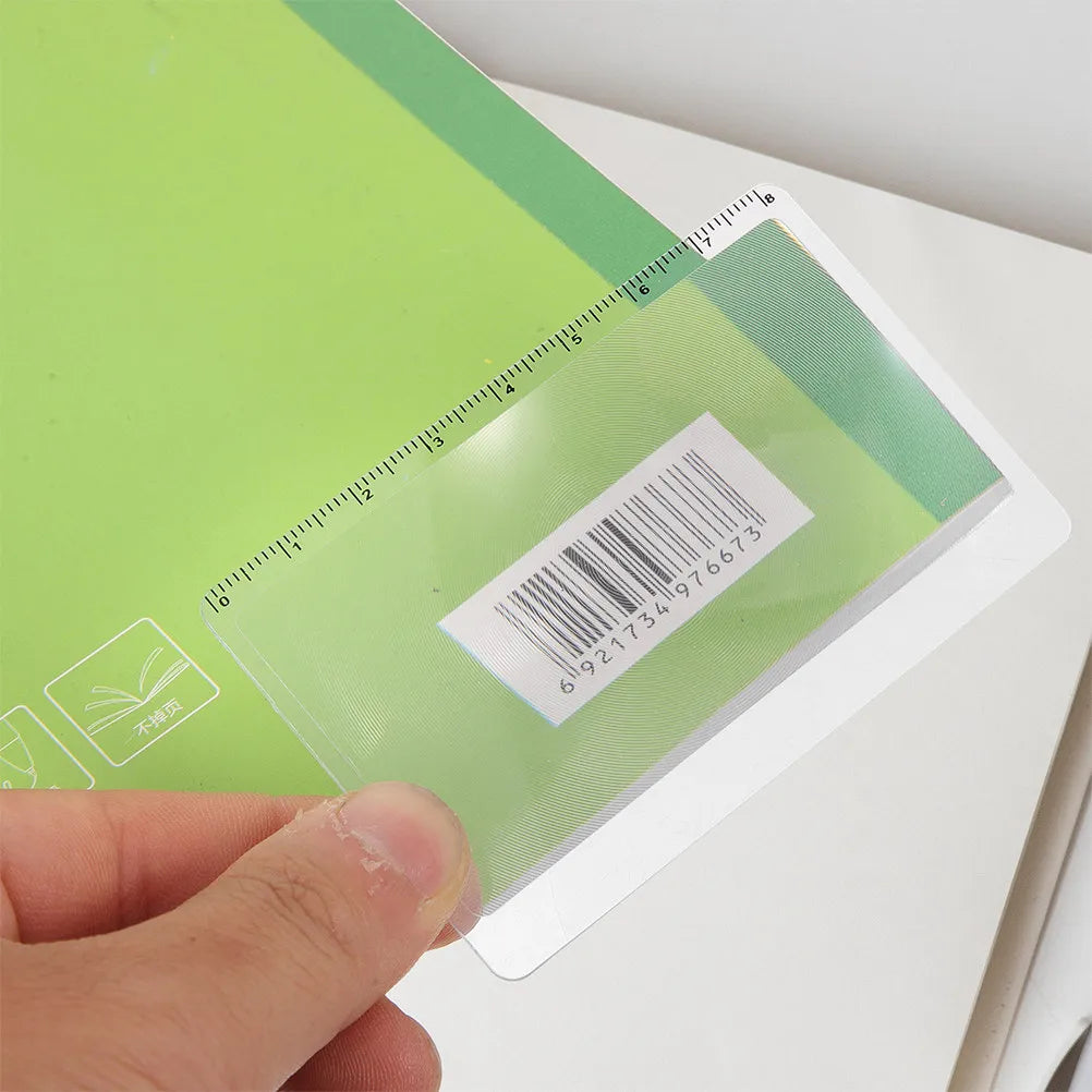 12pcs Ultrathin Magnifying Bookmark Ruler | Portable Card Magnifier Magnifying Bookmark Ruler PLUSH