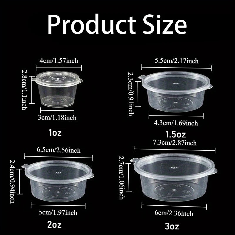 Disposable Sauce Cups with Lids 50/100pcs – Leak-Proof Disposable Sauce Cups PLUSH