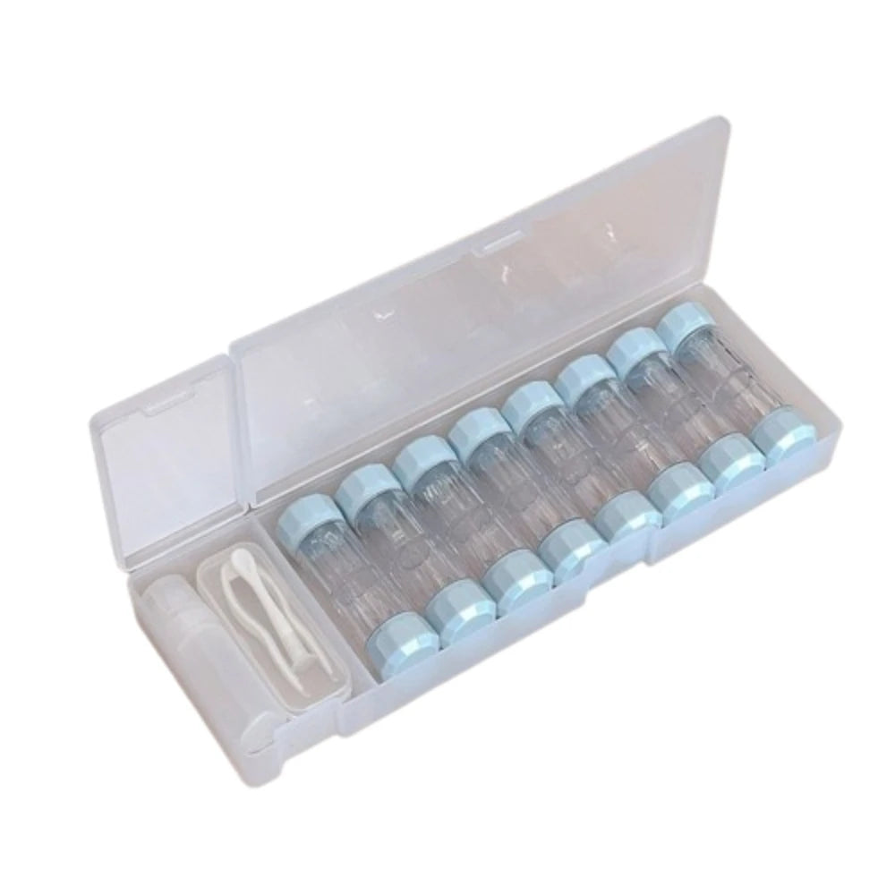 8 Pairs Contact Lens Case Set – 7 Colors, RGP Storage Contact Lens Case PLUSH Blue