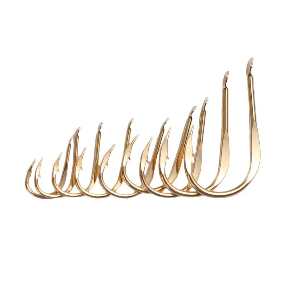 20pcs Golden High Carbon Steel Barbed Fishing Hooks – Saltwater Fishing Hooks PLUSH