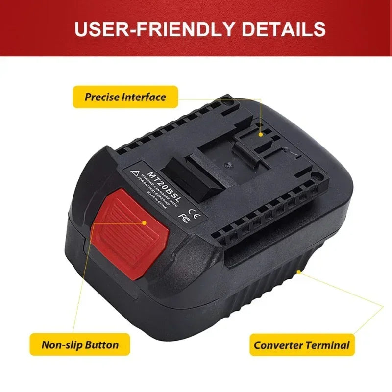 Makita 18V to Bosch 18V Battery Adapter Converter MT18BS Battery Converter Adapter PLUSH