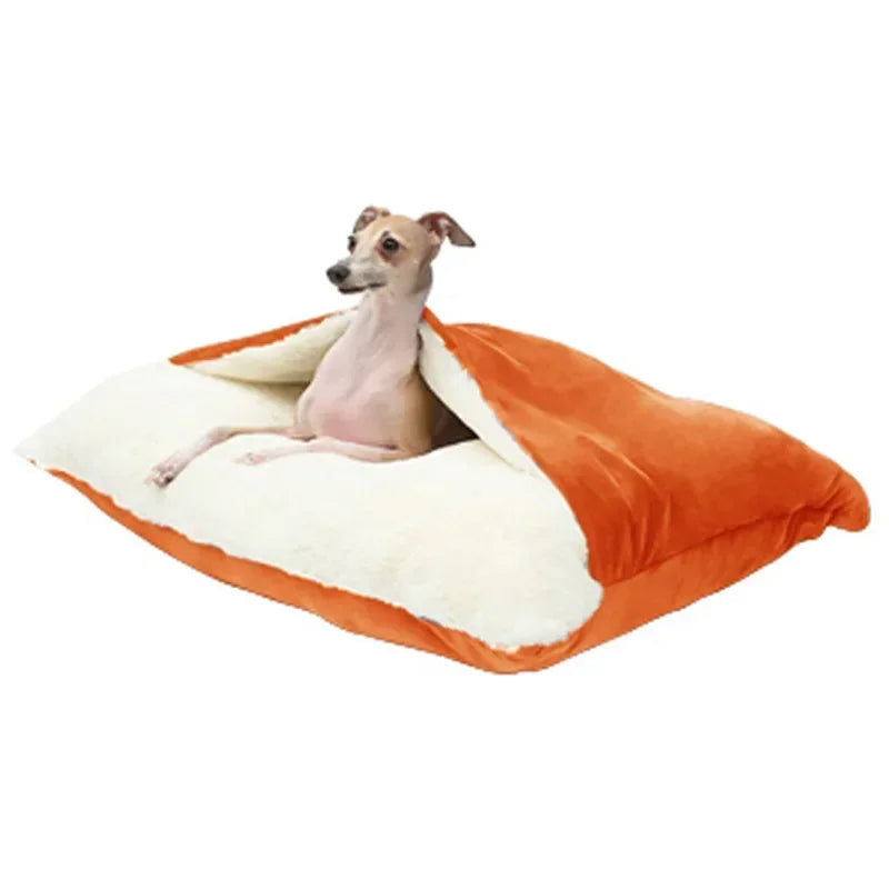 Washable Plush Pet Bed – Warm Dog & Cat Sofa Cushion Pet Bed PLUSH Plush Orange S-50x40cm