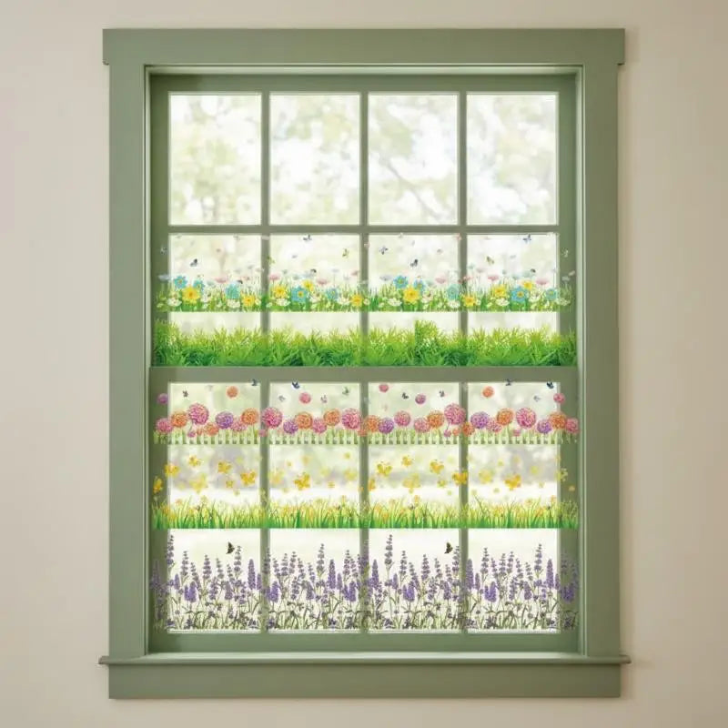Pastoral Flower & Butterfly PVC Wall Stickers – Baseboard Decals Wall Border Sticker PLUSH